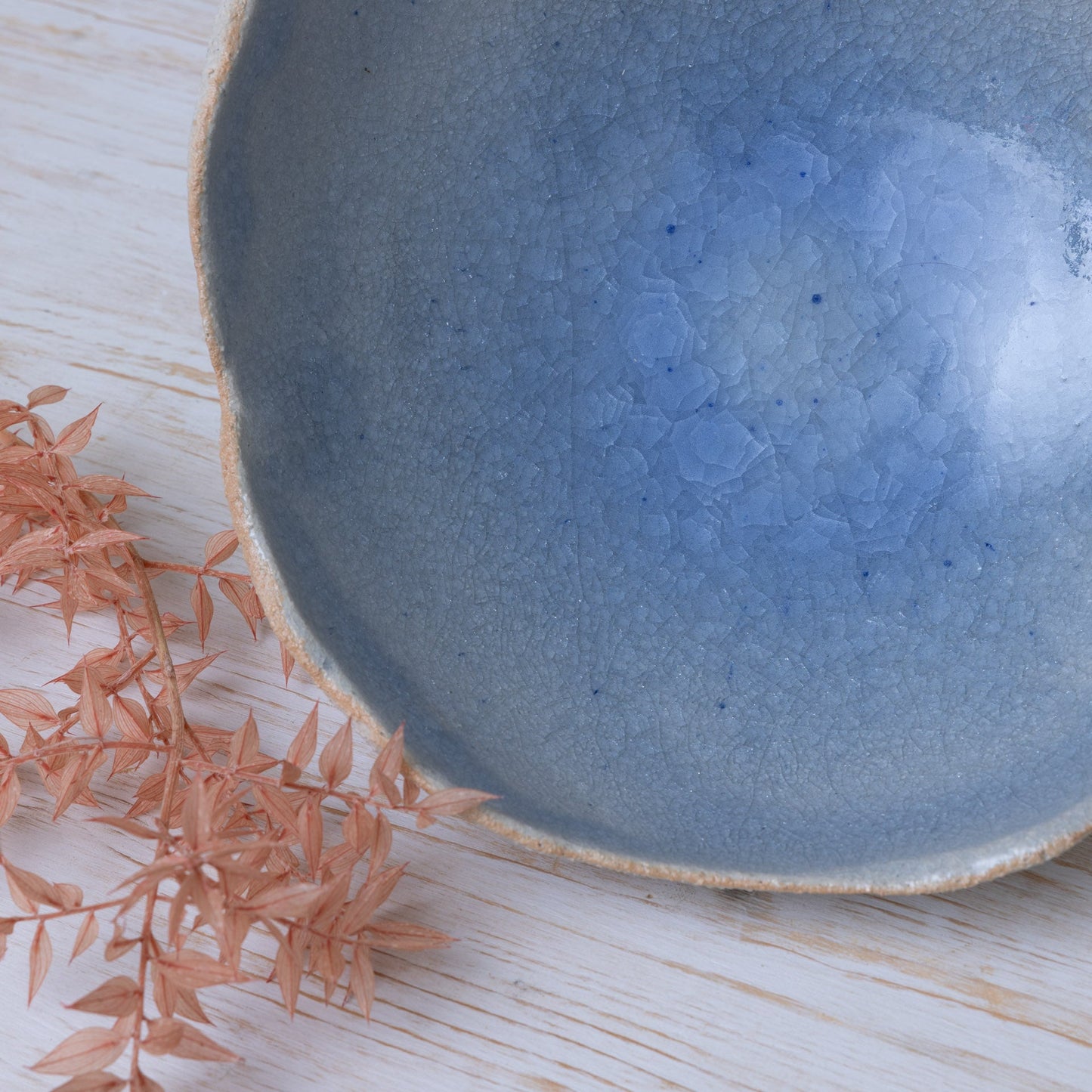 Alzata in Ceramica Artigianale – Gres Beige e Azzurro - AUTHENTICO CERAMICS