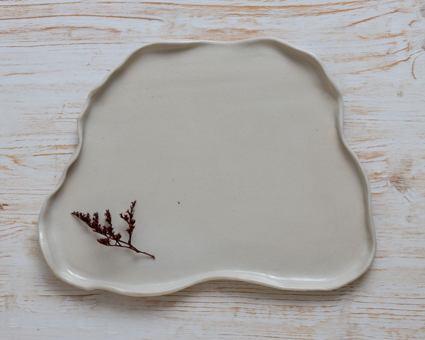 Vassoio Beige Minimal in Gres – Design Naturale - AUTHENTICO CERAMICS