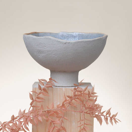Alzata in Ceramica Artigianale – Gres Beige e Azzurro - AUTHENTICO CERAMICS