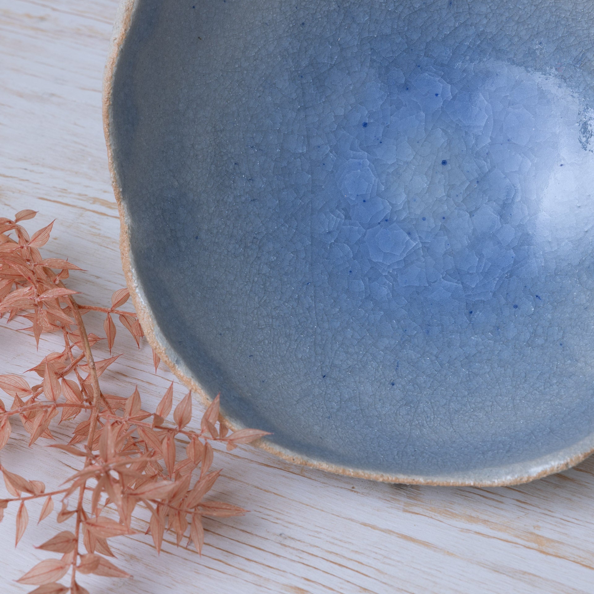 Alzata in Ceramica Artigianale – Gres Beige e Azzurro - AUTHENTICO CERAMICS