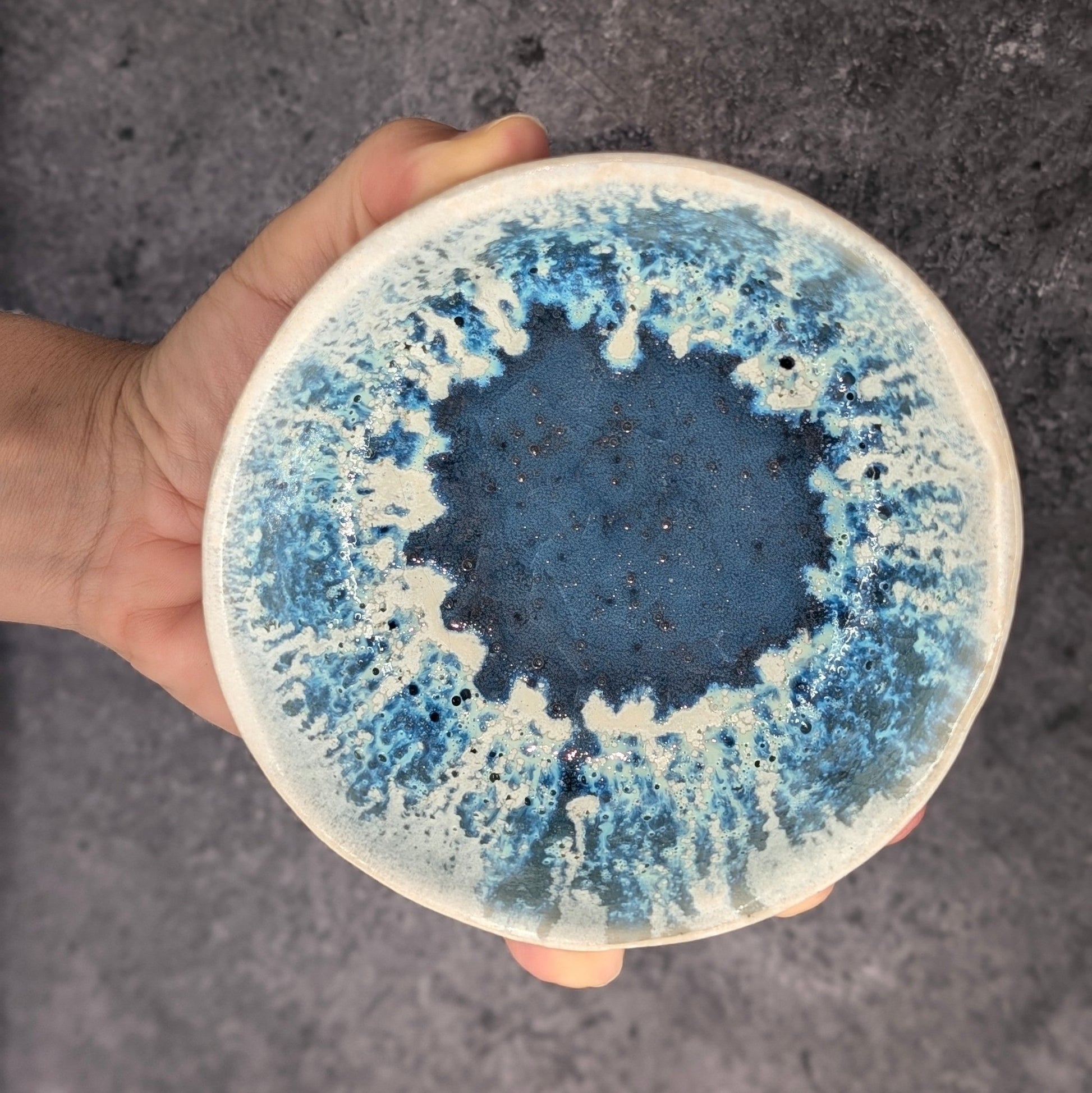 Ciotola Stile Giapponese Bianca e Blu Craquelé - AUTHENTICO CERAMICS