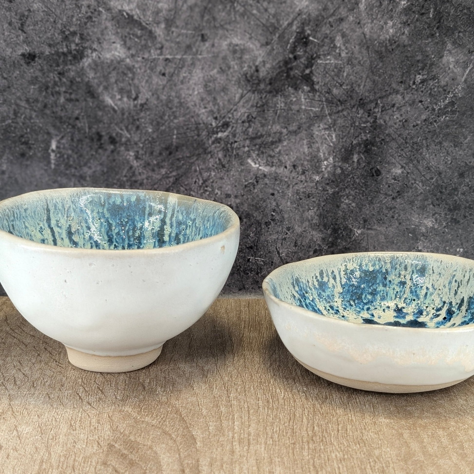 Ciotola Stile Giapponese Bianca e Blu Craquelé - AUTHENTICO CERAMICS