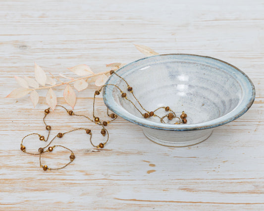 Ciotolina Artigianale Bianca in Gres con Sfumature - AUTHENTICO CERAMICS