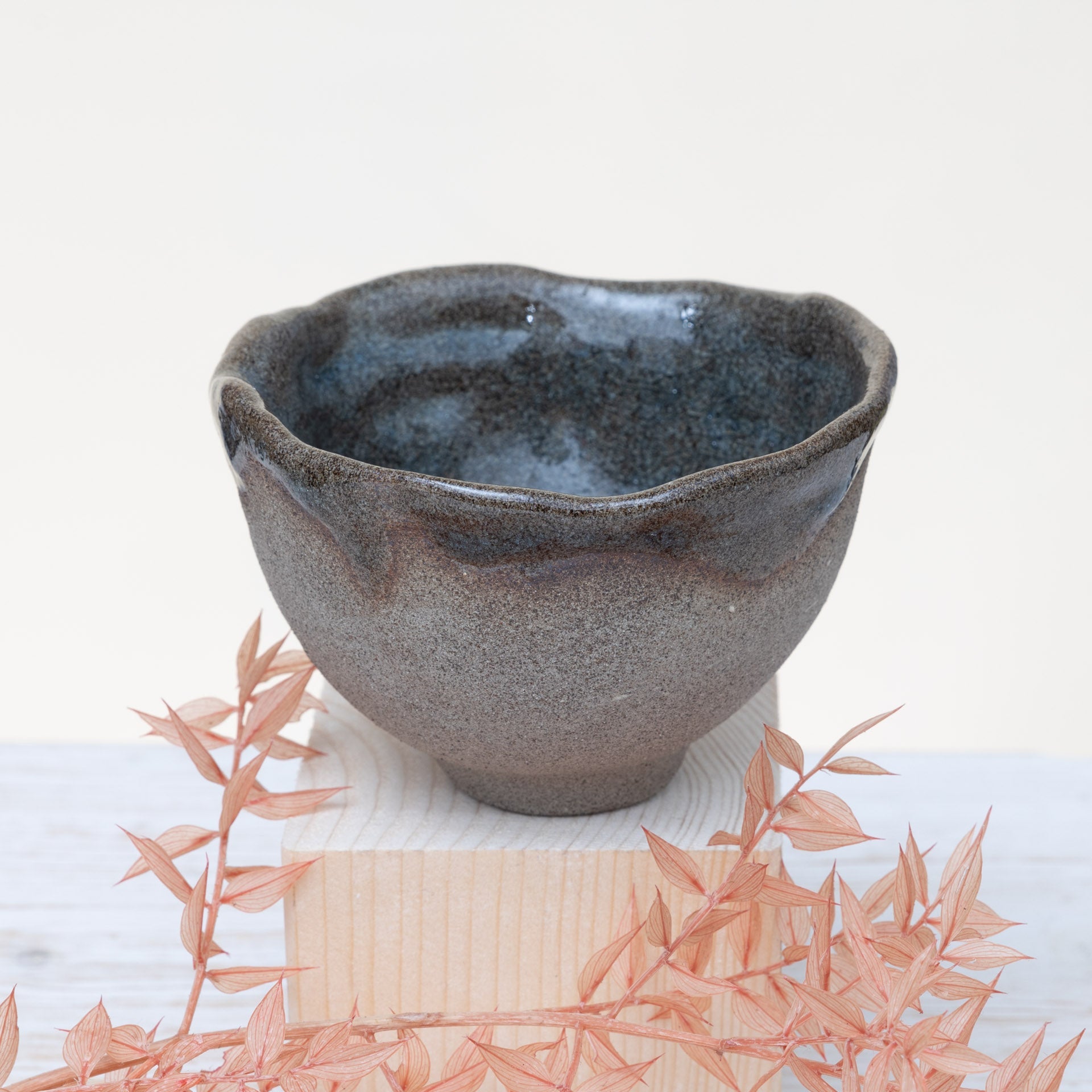 Ciotolina Giapponese in Gres – Marrone - Grigio e Blu - AUTHENTICO CERAMICS