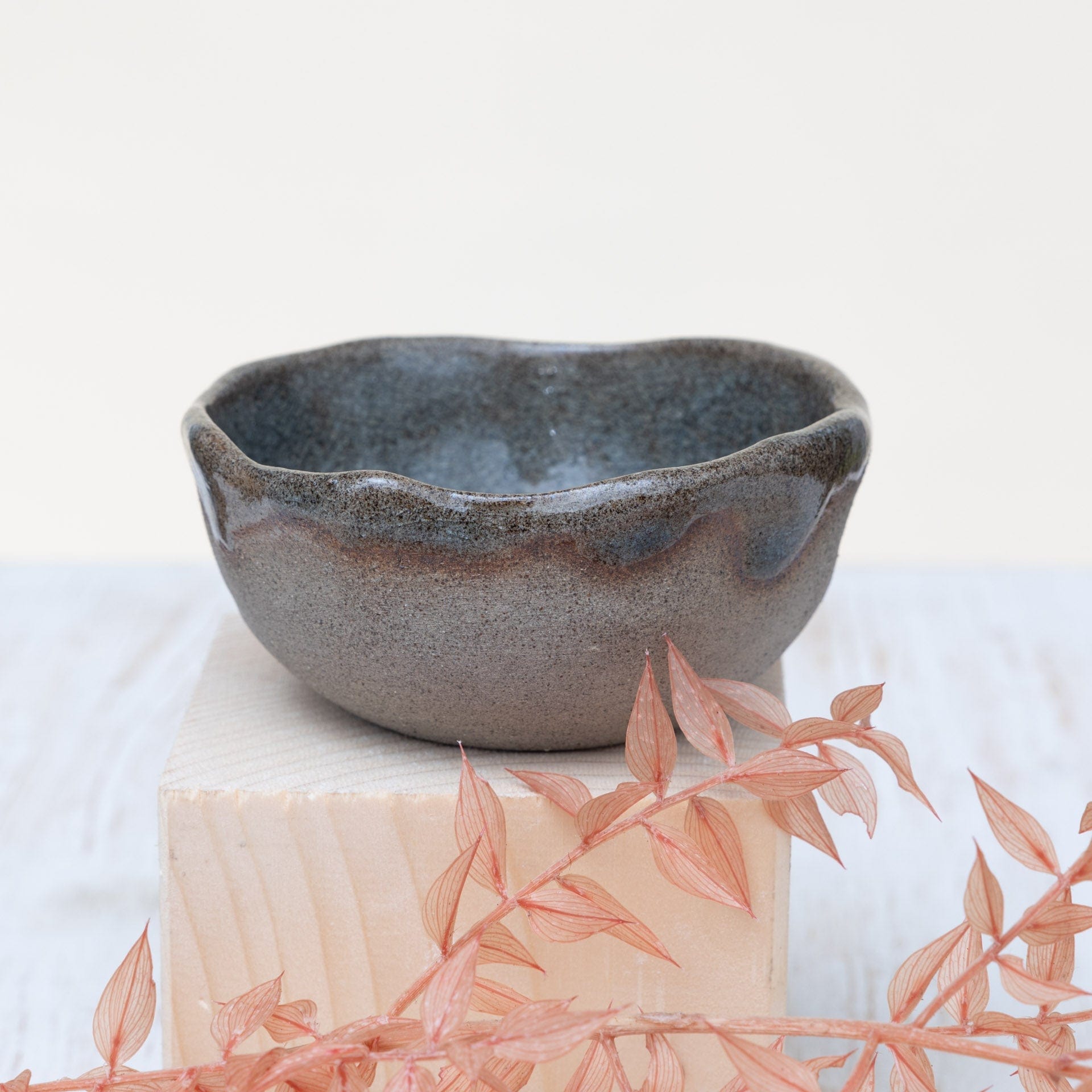 Ciotolina in Gres Artigianale – Marrone - Grigio e Blu - AUTHENTICO CERAMICS