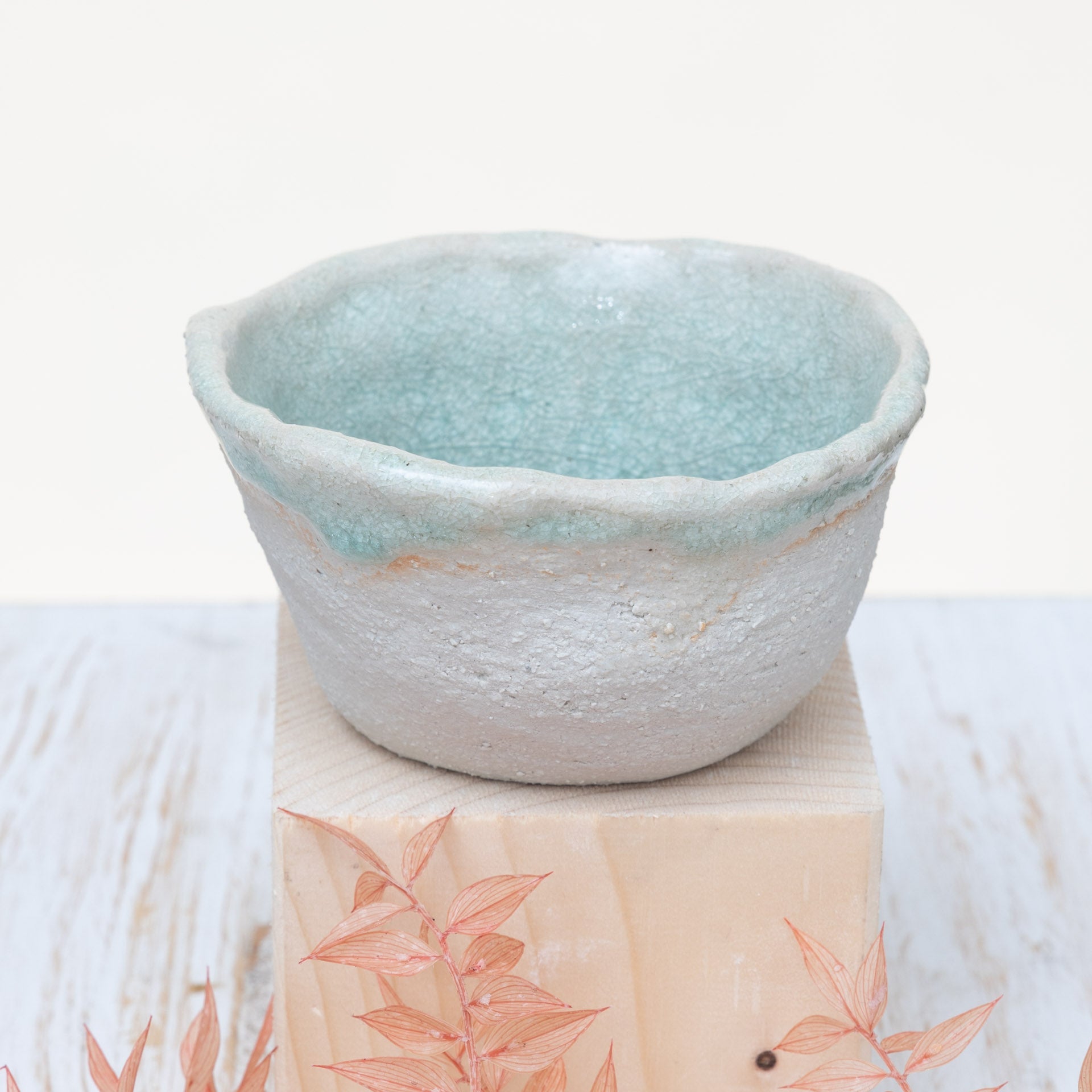 Set 2 Ciotoline in Gres Artigianale – Beige e Verde - AUTHENTICO CERAMICS