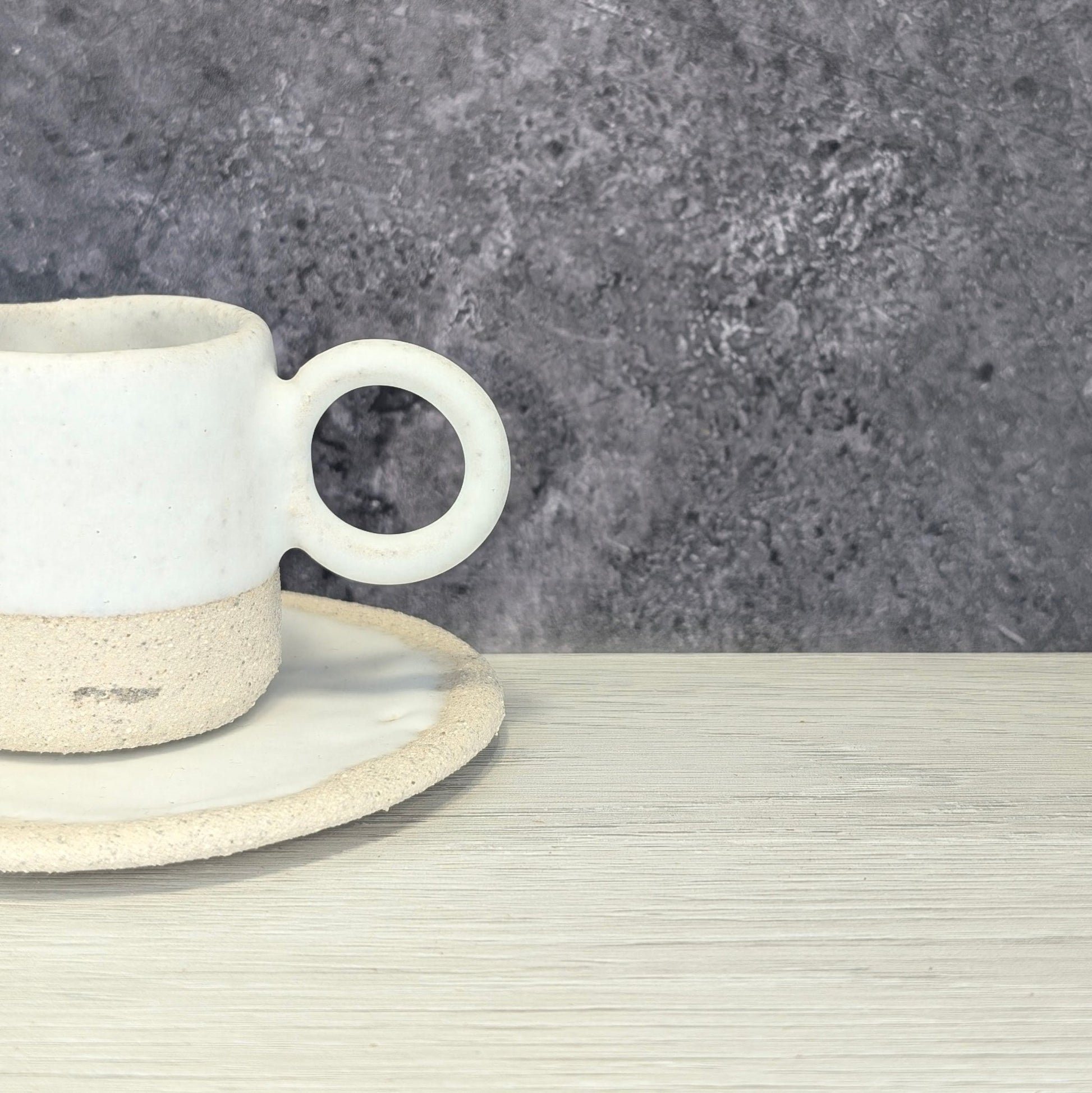 Tazzina con Piattino in Gres Beige – Artigianale - AUTHENTICO CERAMICS