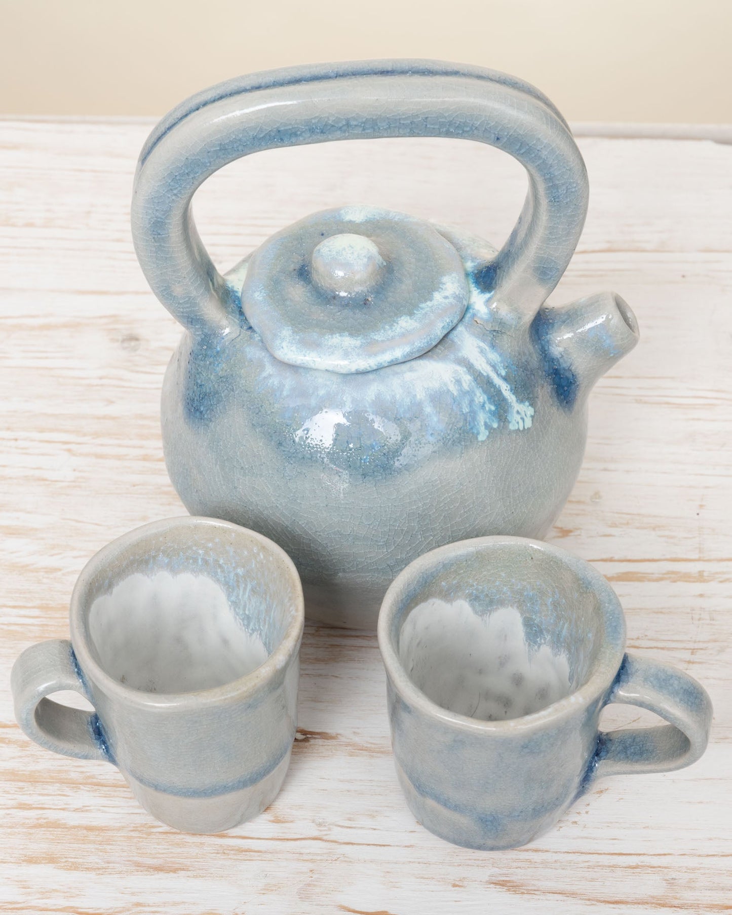 Teiera in Ceramica Artigianale – Azzurro Craquelé - AUTHENTICO CERAMICS