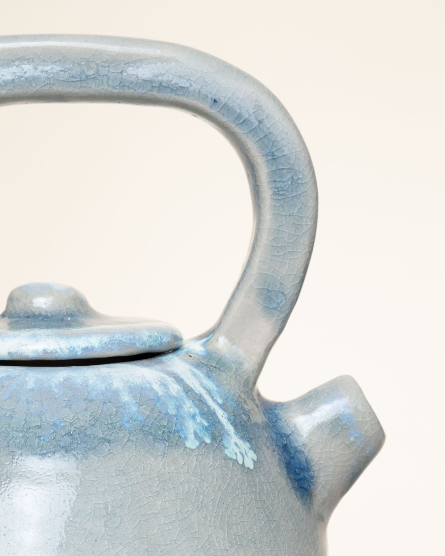 Teiera in Ceramica Artigianale – Azzurro Craquelé - AUTHENTICO CERAMICS