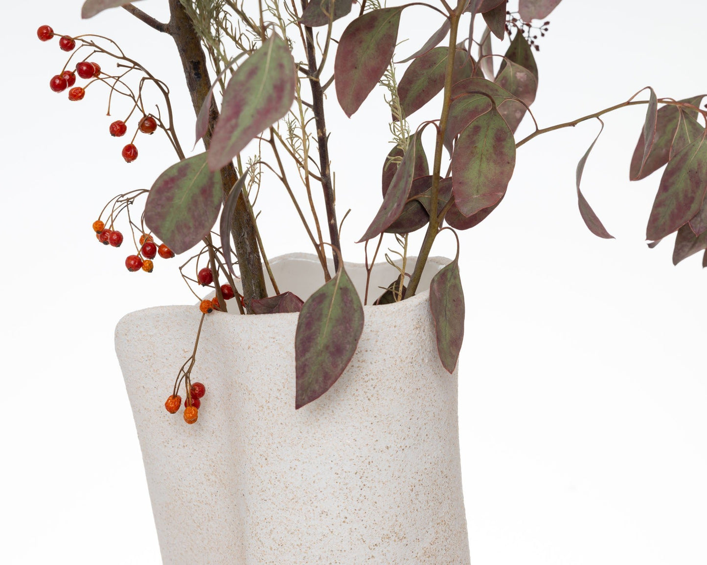 Vaso Alto Beige con Interno Bianco – Design Artigianale - AUTHENTICO CERAMICS