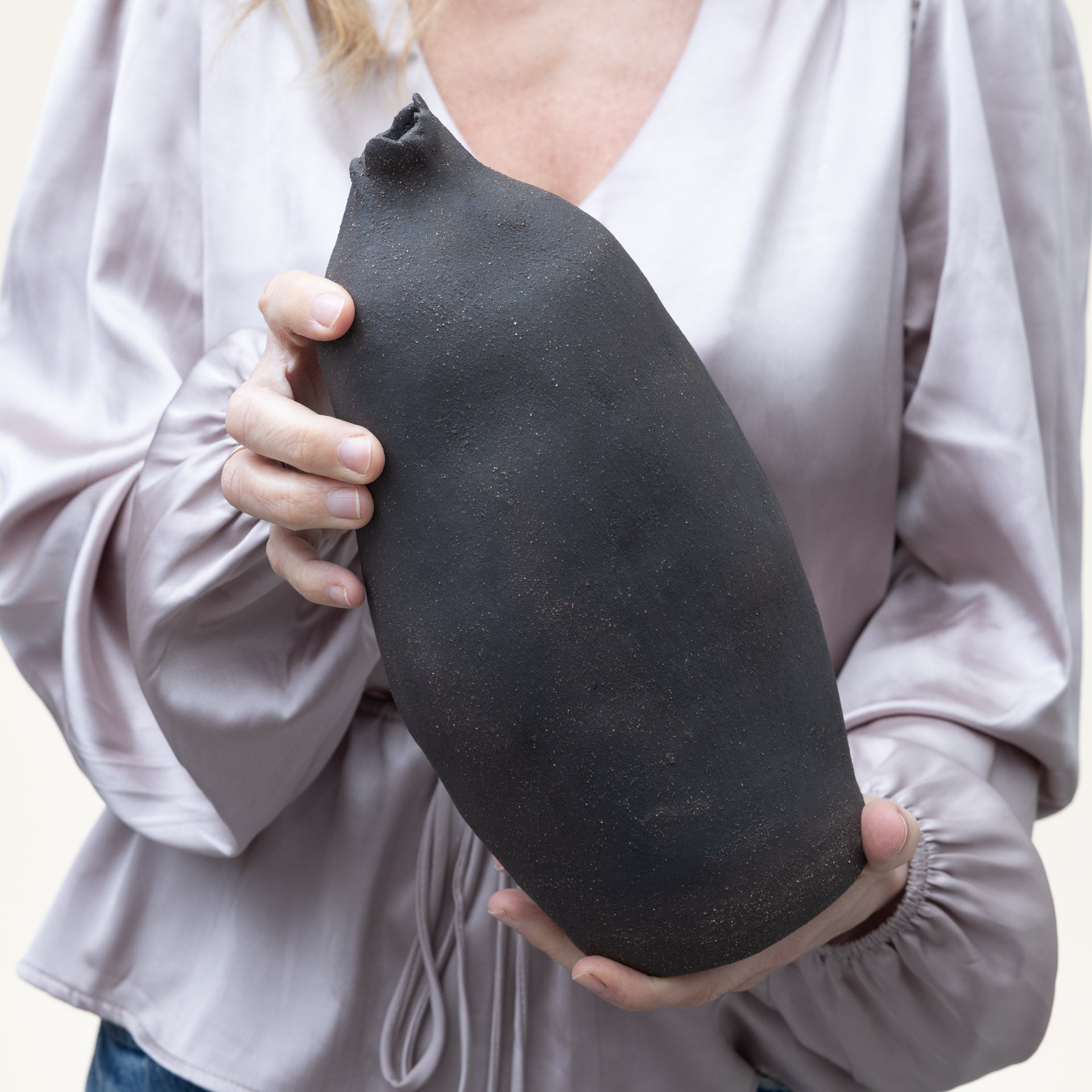 Vaso Alto Wabi Sabi – Marrone e Nero in Gres - AUTHENTICO CERAMICS