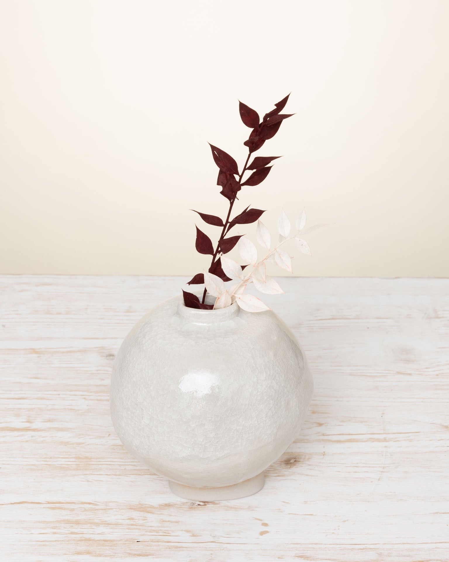 Vaso Moonjar Beige Craquelé in Gres Artigianale - AUTHENTICO CERAMICS