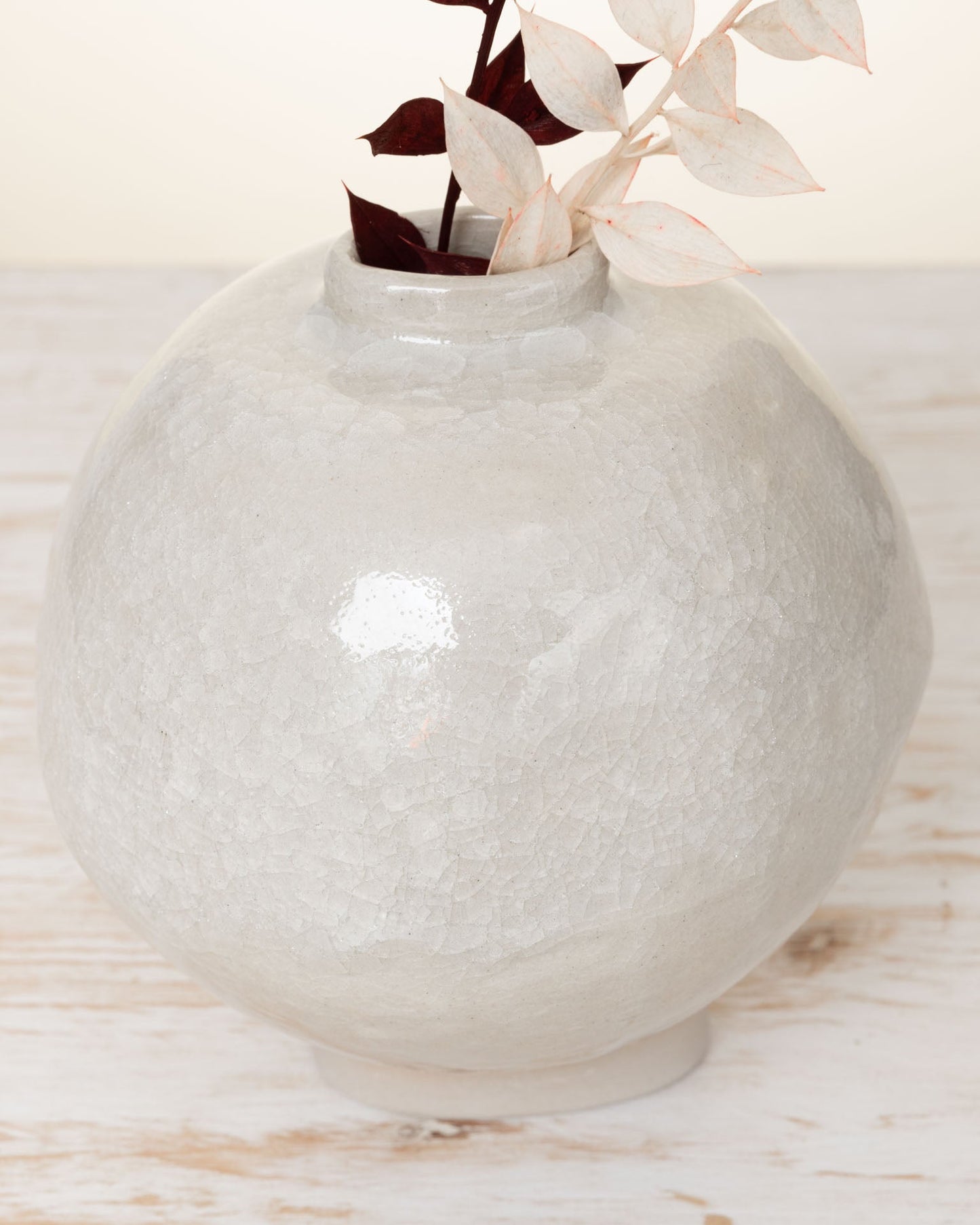 Vaso Moonjar Beige Craquelé in Gres Artigianale - AUTHENTICO CERAMICS