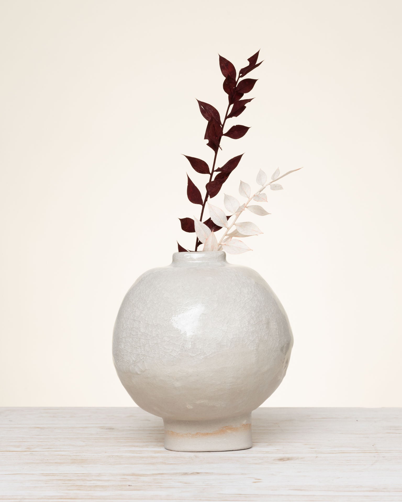 Vaso Moonjar Beige Craquelé in Gres Artigianale - AUTHENTICO CERAMICS