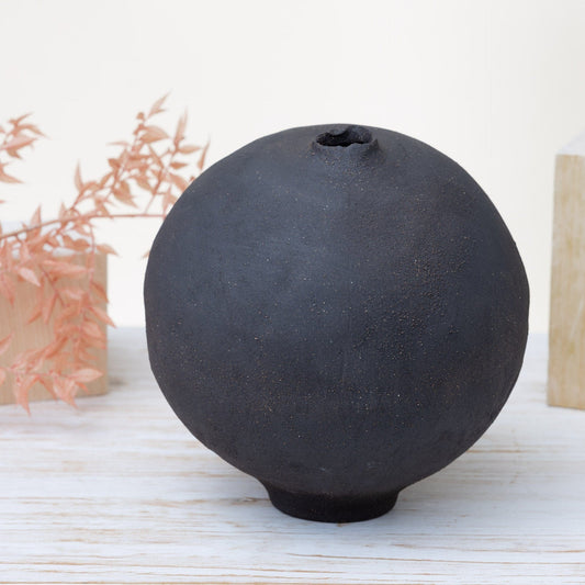 Vaso Moonjar Wabi Sabi – Marrone e Nero Texturizzato - AUTHENTICO CERAMICS